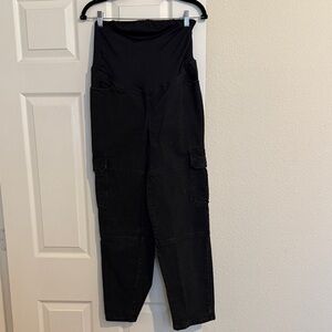 Maternity Black High-Waisted Cargo Pants